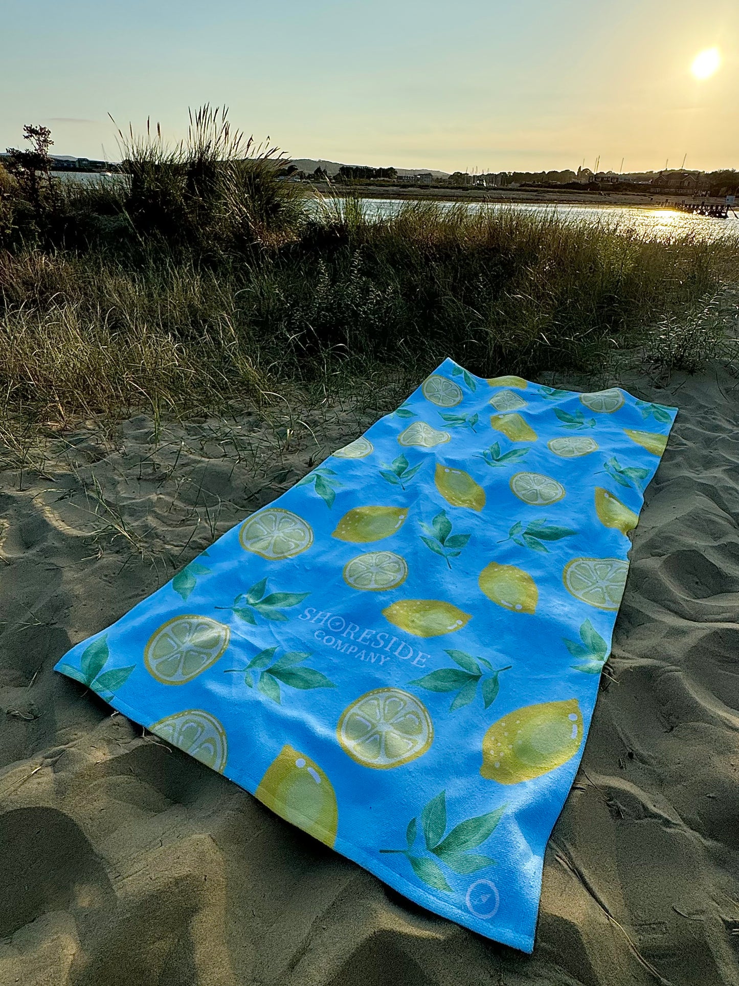 Quick Dry Cotton Mix Beach Towel - The Lemon - Sea Blue