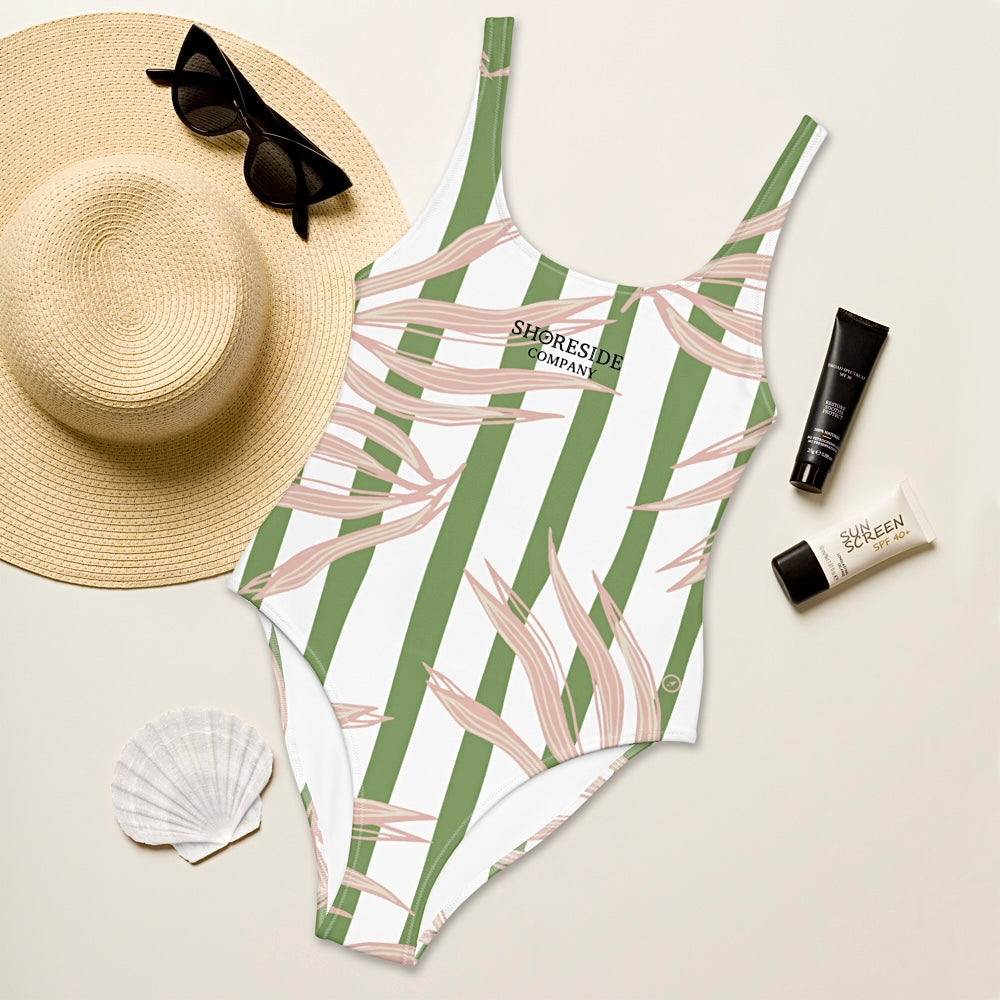 Flowing Seaweed One Piece Swimsuit - White