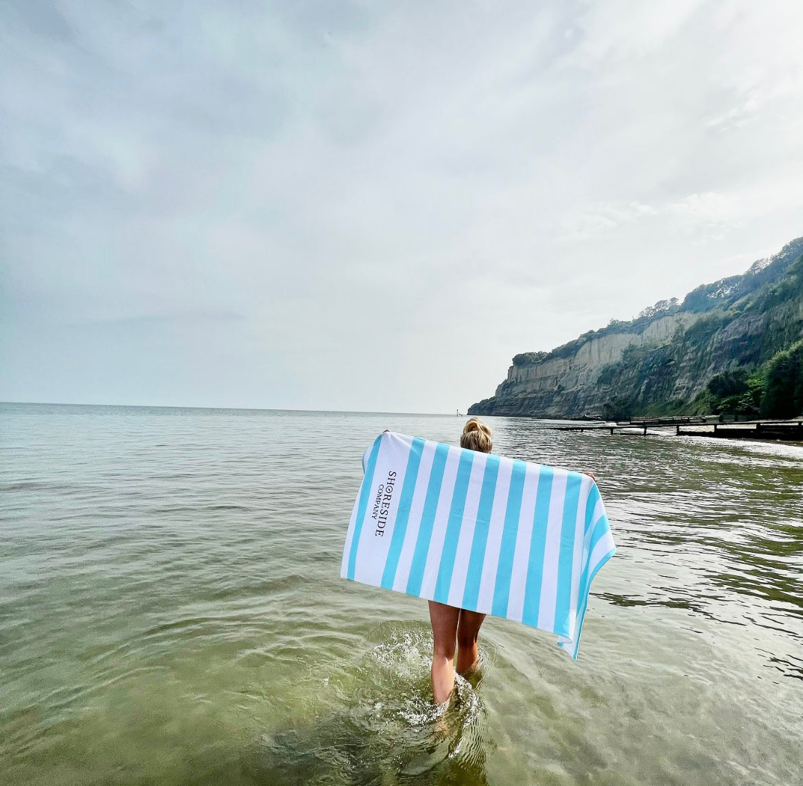 Quick Dry Cotton Mix Beach Towel In Aqua