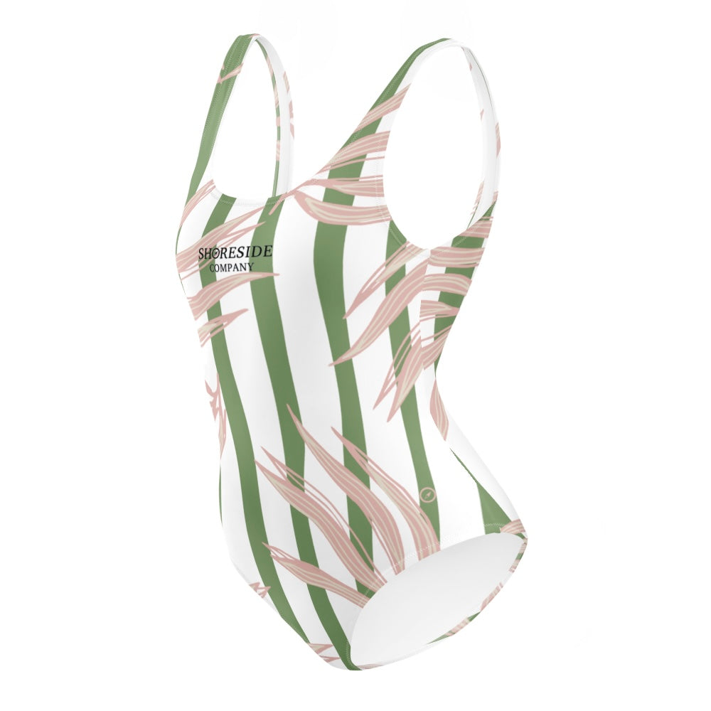 Flowing Seaweed One Piece Swimsuit - White