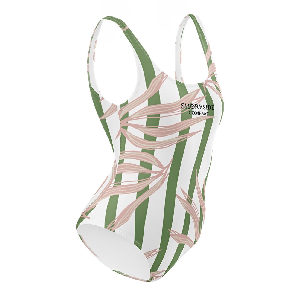 Flowing Seaweed One Piece Swimsuit - White