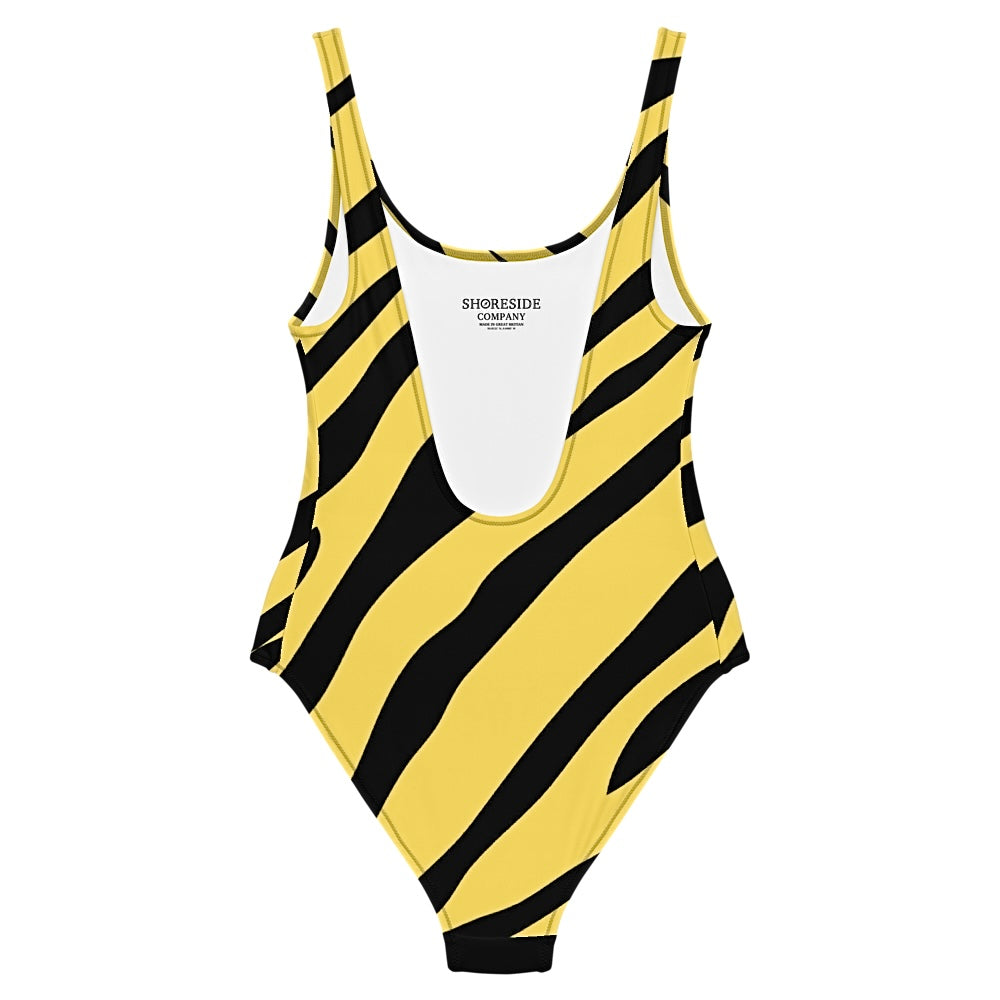 Retro Zebra One Piece Swimsuit - Yellow