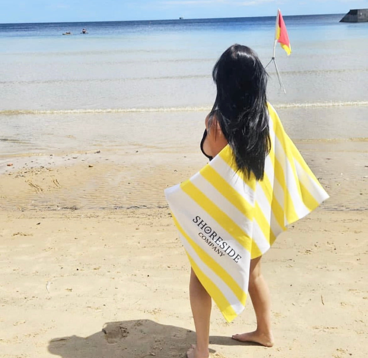 Quick Dry Cotton Mix Beach Towel In Yellow