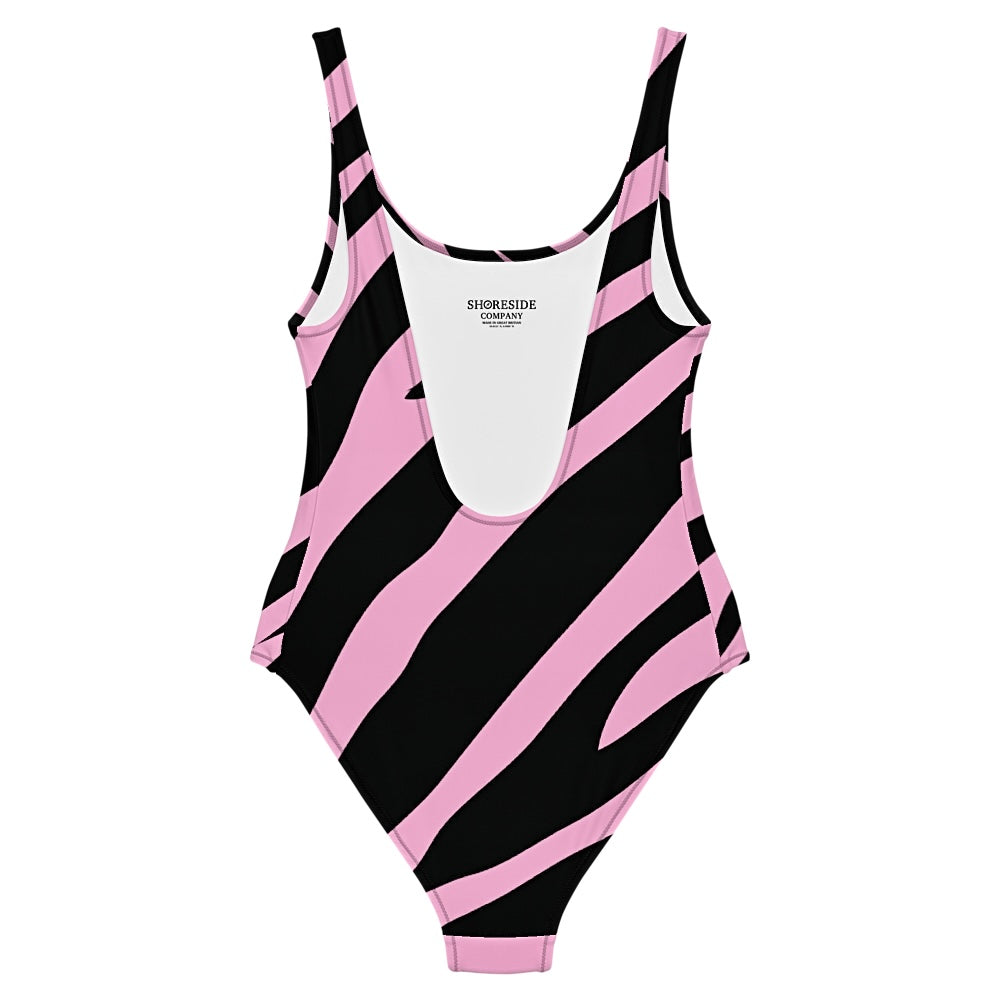 Retro Zebra One Piece Swimsuit - Pink