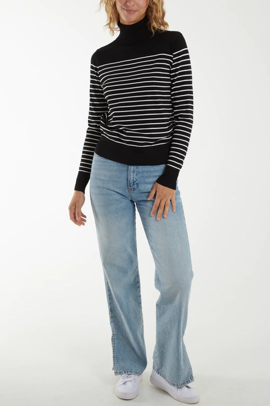 Sailor Striped Roll Neck Jumper