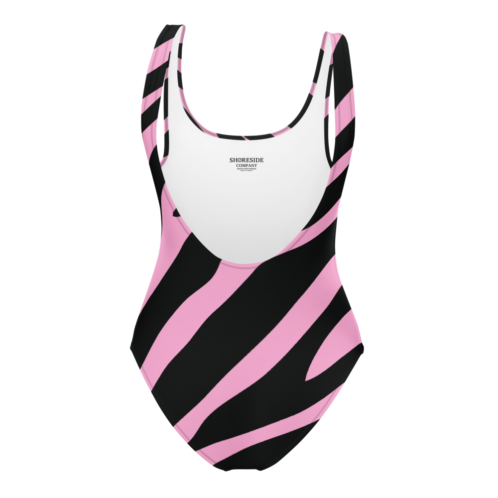 Retro Zebra One Piece Swimsuit - Pink