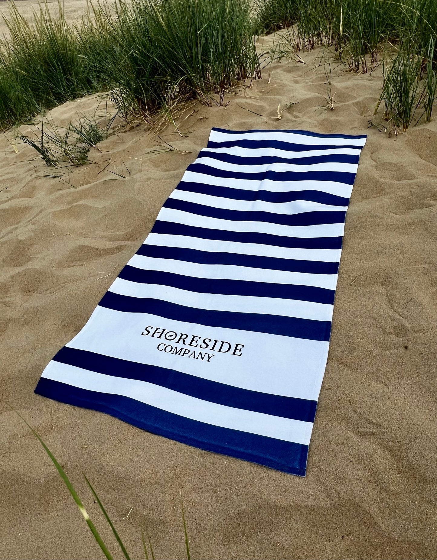 Quick Dry Cotton Mix Beach Towel In Navy