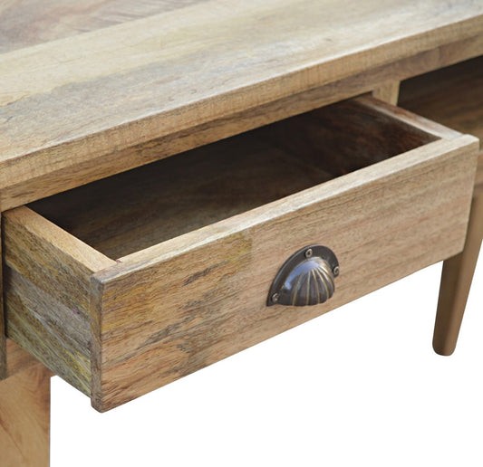 Hand Crafted Mango Wood Writing Desk With 2 Drawers