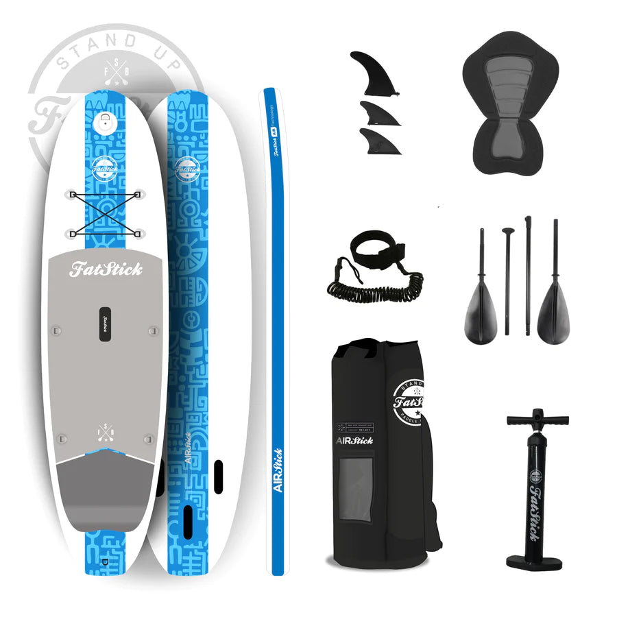 AIRSTICK 10'6 INFLATABLE SUP STAND UP PADDLE BOARD - FULL STARTER PACKAGE + FREE SHORESIDE TOWEL