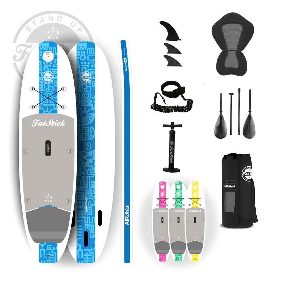 AIRSTICK 10'6 INFLATABLE SUP STAND UP PADDLE BOARD - FULL STARTER PACKAGE + FREE SHORESIDE TOWEL